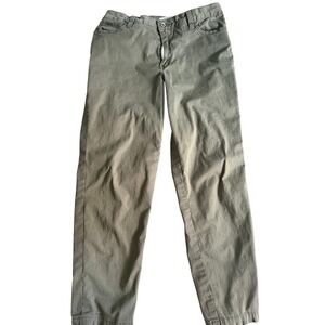Christopher Blue Women Olive Green Stretch Twill Straight Leg Pants Size 12